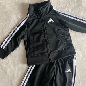 Baby Adidas black and white classic tracksuit